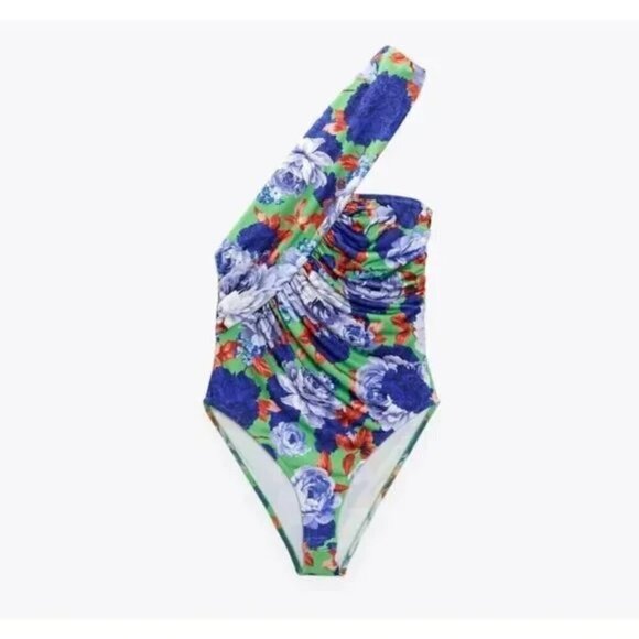 ZARA FLORAL ASYMMETRIC BODYSUIT - Picture 3 of 7